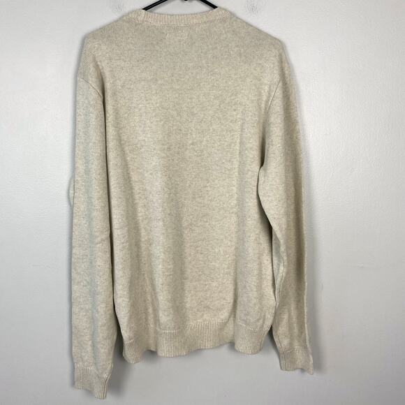 Chaps Men's‎ Original Crewneck Solid Sweater Oatmeal Sweater Cream Size XL - Picture 6 of 6